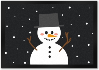 speecheese Fußmatte Schneemann im Schnee Fußmatte Weihanchten Advent Liebe Kinder Winter