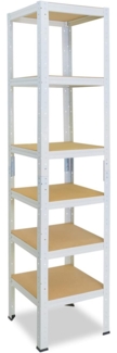 shelfplaza HOME 200 x 45 x 45 cm Schwerlastregal in weiß mit 6 Böden und 145 kg Traglast pro Boden