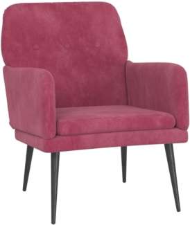 vidaXL Sessel Weinrot 62x79x79 cm Samt 351408