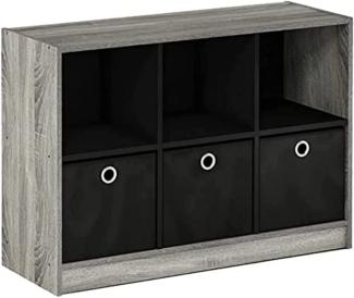 Furinno Basic Bücherregal mit 6 Fächern und 3 Einschüben, holz, French Oak Grey, 30. 23 x 80. 26 x 59. 94 cm