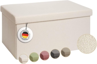 Laleni Sitzbank mit Stauraum groß - Truhenbank mit Stauraum 76x38 cm - Sitztruhe mit Stauraum - Bequemer Hocker mit Stauraum - Aufbewahrungsboxen - Sitzbank klein - Bequeme Sitzbox in Beige
