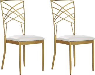 Esszimmerstuhl 2er Set GIRARD Metall Gold