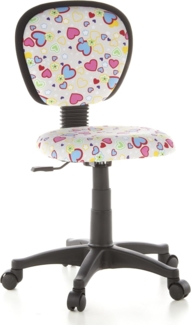 hjh OFFICE 670170 Kinderdrehstuhl KIDDY TOP Netzstoff Herzen/Blumen Kinderbürostuhl mit Rückenlehne, höhenverstellbar