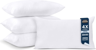 Utopia Bedding 4er Set Kissenfüllung 30x50 cm, Innenkissen Füllkissen Kopfkissen Sofakissen (Weiß)