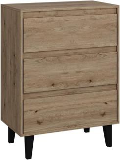 Vicco Sideboard Bahia Eiche 70 x 92 cm mit 3 Schubladen