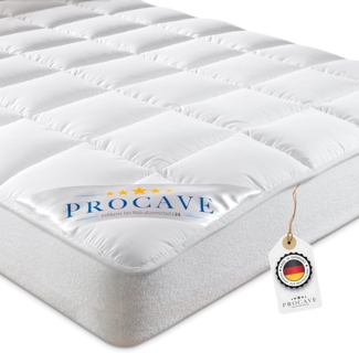 PROCAVE Micro-Comfort Matratzen-Bett-Schoner weiß 160x220 cm mit Spannumrandung | Höhe bis 30cm | Auch für Boxspring-Betten und Wasser-Betten geeignet | Microfaser | 100% Polyester | Matratzen-Auflage