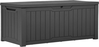 YITAHOME Außenspeicherbox 120-Gallonen-wasserdichte Deckbox für Gartengeräte Terrassenkissen Swimmingpool-Zubehör verschließbar einfach zusammenzubauen vielseitiger Sitzbank oder Tisch,dunkelgrau