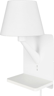 Trio Leuchten Wandleuchte COMFORT E14 weiß matt Metall/Stoff