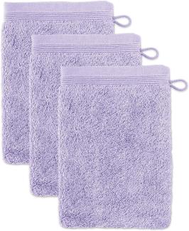 Möve Superwuschel Waschhandschuh 15x20 cm aus 100% Baumwolle, Lilac 3er Set