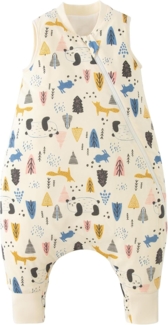 Duomiaomiao Schlafsack mit füßen, ganzjahres, 100% Baumwolle Schlafsack Baby, 1.5 Tog, Schlafsack mit Beinen für Jungen und Mädchen