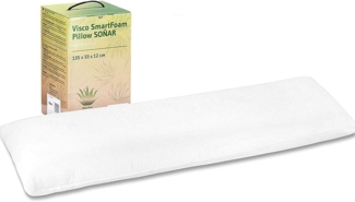 Third of Life Ergonomisches Seitenschläfer-Kissen SOÑAR | Orthopädisches Lagerungskissen aus Visco-Schaum und Nacken-Stützkissen für Paare | Hypoallergen | Aloe Vera Kissen-Bezug | 135 x 33 x 12 cm