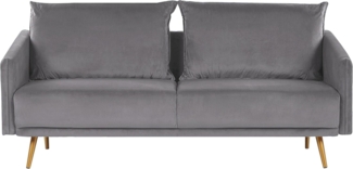 3-Sitzer Sofa Samtstoff grau MAURA