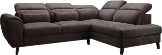 Designer Sofa Nobile mit verstellbarer Rückenlehne Samt Dunkelbraun Rechts