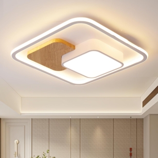 Natsen Deckenleuchte lampe LED Deckenlampe, 192W Warmweiß bis Kaltweiß 3000K-6000K, LED fest integriert, dimmbar mit Fernbedienung, 90*60*5cm (Schwarz),für Büro Wohnzimmer Schlafzimmer Kinderzimmer