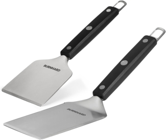BURNHARD Grillbesteck-Set, (2 tlg), Grillspachtel und Grillschaber Edelstahl für Grillplatten
