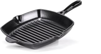 Berndes b. iron Grillpfanne, Pfanne, Induktionsgeeignet, Gusseisen, Schwarz / Grau, 27x27 cm, 034233