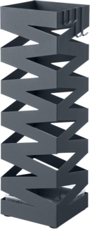 Songmics Regenschirmständer, Metall Anthrazit, 15,5 x 15,5 x 49 cm