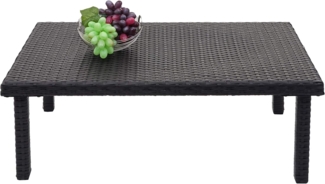 Poly-Rattan Couchtisch HWC-G16, Gartentisch Balkontisch Loungetisch, Gastronomie 80x50 cm ~ schwarz