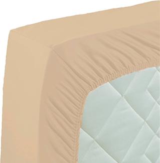 Curt Bauer Mako-Satin Spannbetttuch beige, 160x200 cm