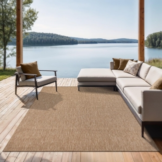 the carpet Mistra - Moderner In- und Outdoor Teppich, perfekt für das Wohnzimmer, Schlafzimmer oder die Terrasse, Wetterfest, langlebig und pflegeleicht, Natur, 300x400 cm
