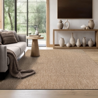 the carpet Mistra - Moderner In- und Outdoor Teppich, perfekt für das Wohnzimmer, Schlafzimmer oder die Terrasse, Wetterfest, langlebig und pflegeleicht, Natur, 300x400 cm