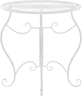 CLP Eisentisch Indra | nostalgischer Gartentisch mit geschwungenen Beinen,weiß