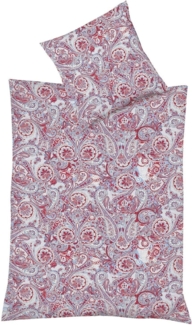 Fleuresse Mako-Satin Bettwäsche 135x200 Paisley blau rot weiß 114296-12