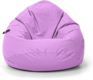 Nadimaideal Sitzsack Tropfenform Kastanie | Bodenkissen für Kinder & Erwachsene | Indoor & Outdoor | Gaming Sitzsack - Sitzkissen - Beanbag | Füllung EPS Perlen (Flieder, XXL-Durchmesser 88 cm)