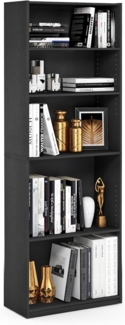 Furinno JAYA Einfaches Bücherregal, holz, schwarz, 24. 13x24. 13x180. 85 cm