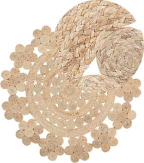 Teppich beige Jute ø 120 cm BIRECIK