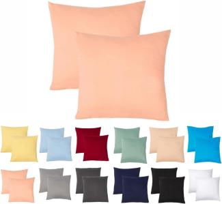 Livessa 2er Set Kissenbezug 50x50 aus%100 Baumwolle Jersey Stoff - Verdeckter Reißverschluss, Kopfkissenbezug 50x50 cm, Kissenhülle, Ultra weich und atmungsaktiv, Oeko-Tex Zertifiziert