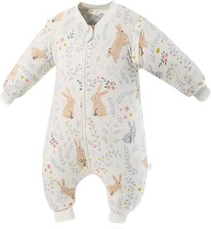 SONARIN Babyschlafsack mit Beinen Schlafsack mit Füße,abnehmbaren Ärmeln,dünn,2,5 Tog,Bio-Baumwolle Verschiedene Größen von 6 Monaten bis 6 Jahren