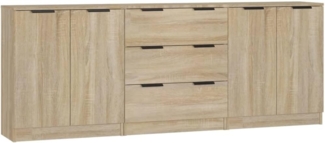 vidaXL 3-tlg. Sideboard Sonoma Eiche-Optik Holzwerkstoff 3115782