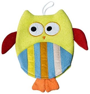 Bieco 04004517 - Waschhandschuh Eule, 27x23 cm, sortiert