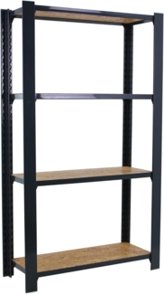 Simon Rack Officlick Bücherregal, 1500 x 800 x 300 mm, 4 Etagen, OSB-Holz, Industriestil, Anthrazit/Osb