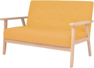 vidaXL 2-Sitzer Sofa Stoff Gelb