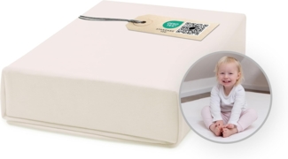 Ehrenkind Spannbettlaken für Babybett & Kinderbett, 100% Bio-Baumwolle, atmungsaktiv, Spannbettlaken 80x160 cm, Bettlaken 80x160