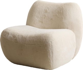 Loungesessel Zena 75x85 cm Plüsch Creme-Weiß