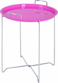 Beistelltisch aus Metall, pink, rund, Ø 45cm