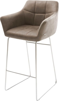 Barstuhl Yulo-Flex Vintage Taupe Kufengestell Edelstahl