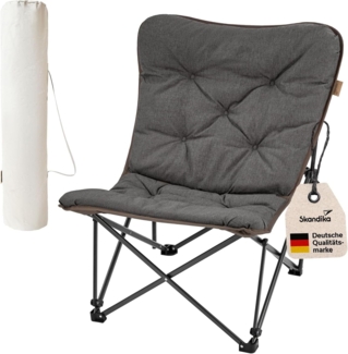 Skandika Campingstuhl Mala, bequemer Klappsessel, Gartenstuhl, Faltstuhl, gepolstert, Tragetasche, Robustes Stahlgestel, für Outdoor und Indoor, Balkon