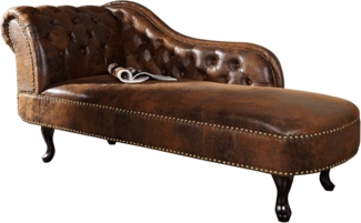 riess-ambiente Recamiere CHESTERFIELD 170cm antik braun, Einzelartikel 1 Teile, im Chesterfield Design