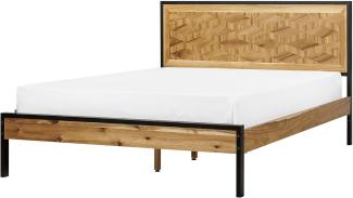 Bett mit Lattenrost ERVILLERS 140 x 200 cm Holz Heller Holzfarbton