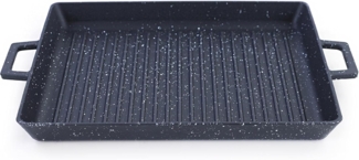 BBQ Grill Pfanne Schale Platte Gusseisen Antihaftbeschichtet 40x25cm