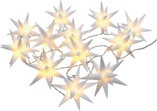 Spetebo LED-Girlande LED Weihnachts-Lichterkette warm weiß - 3D Sterne, 10-flammig, mit Timer