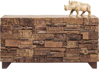 Kare 82794 Design Sideboard Shanti Surprise Puzzle Nature, 90x160x42cm, Braun, 42 x 160 x 90