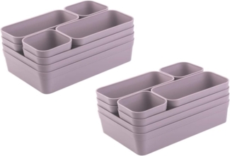 Engelland Schubladeneinsatz Schubladen-Organizer (Vorteils-Set, 16 St, individuelle Anordnung, passend für alle gängigen Schubladen), BPA-frei, spülmaschinengeeignet, gefrierschrankgeeignet