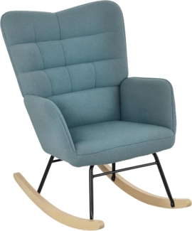 HOMCOM Schaukelstuhl für Wohnzimmer, Schlafzimmer, bis 120kg belastbar, Hellblau (Schwingsessel, 1 St), für Wohnzimmer, Schlafzimmer, bis 120kg belastbar, Hellblau