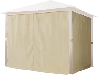 TOOLPORT 4 Seitenteile für Gartenpavillon Forest Premium 3x3 m - Polyester ca. 180 g/m² - mit Reißverschluss - champagner