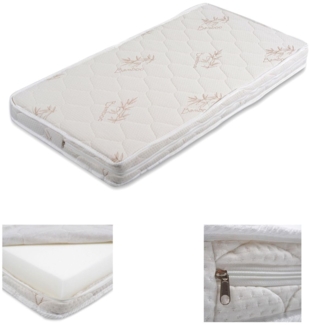 Moni Babybett Matratze Majesty 120 x 60 x 12 Bamboo abnehmbar antiallergisch weiß